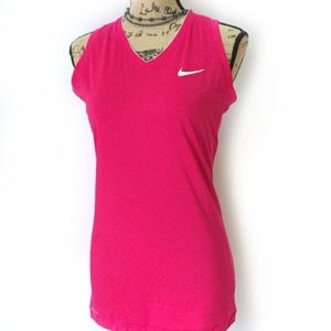 Nike Pro Combat Fuchsia V Neck Workout Top
